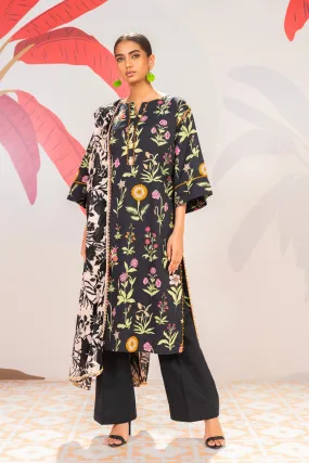 2 Pc Printed Cambric Shirt With Lawn Dupatta