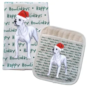 American Bulldog Kitchen Towel & Pocket Mitt Set