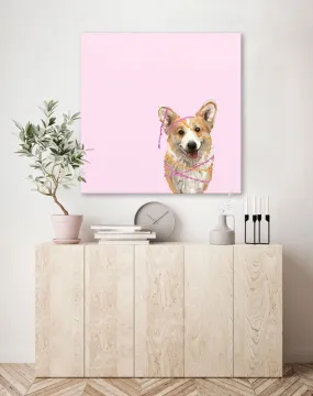 Best Friend - Party Corgi Canvas Wall Art