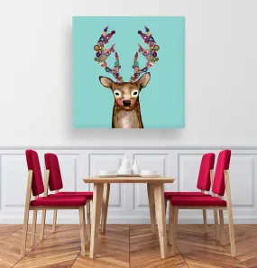 Blooming Buck Canvas Wall Art