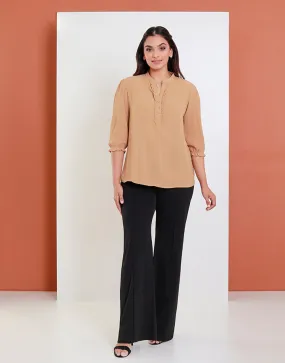 Chinese Collared Top with ¾ Sleeves