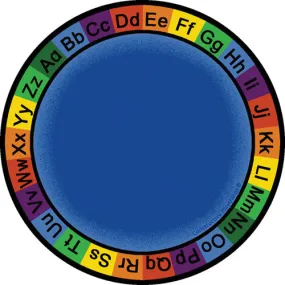 Constructive Playthings® ABC Rainbow 6' Rug, Blue - Circle