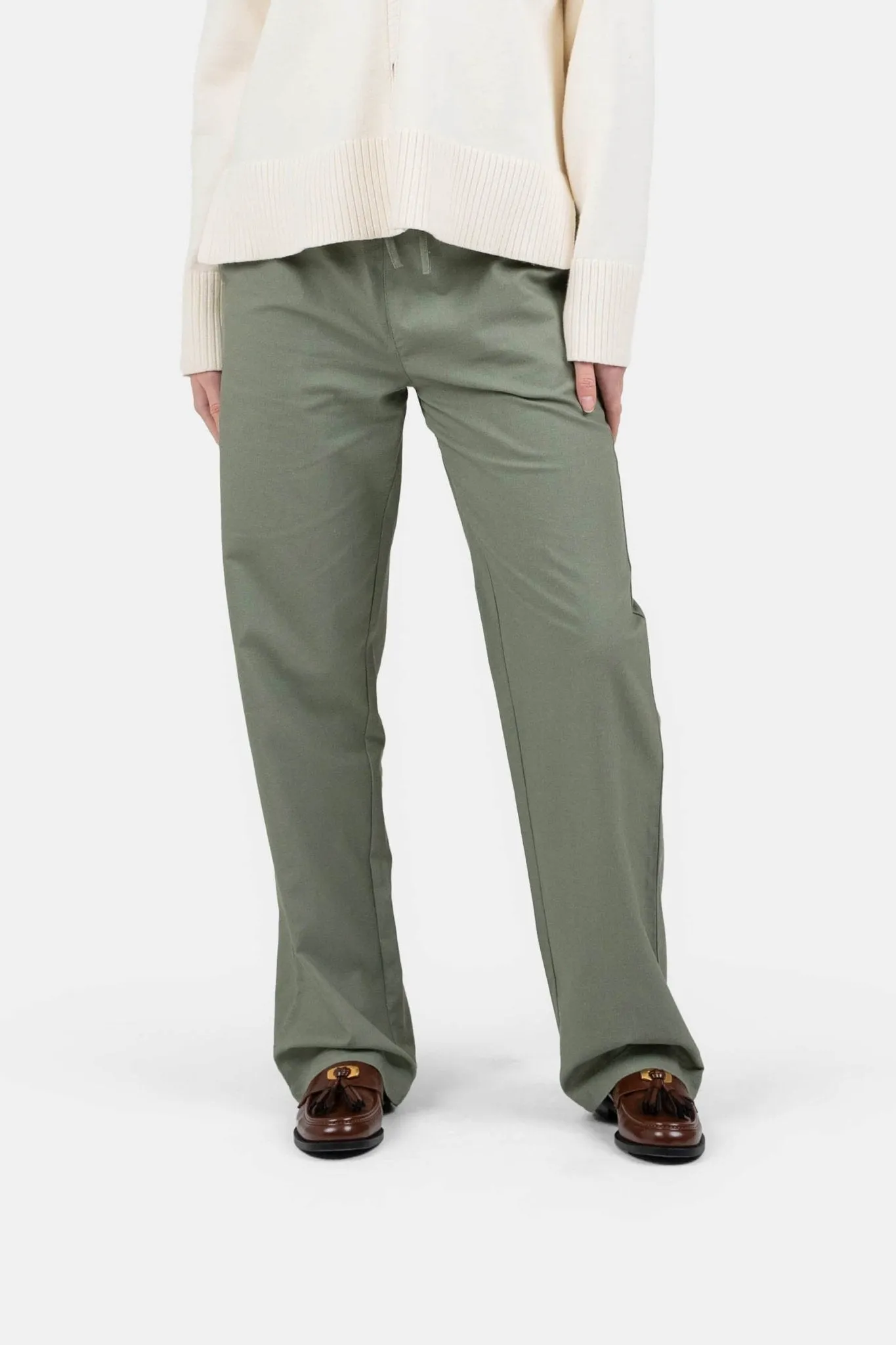 Heavyweight Linen Pants High-waisted Army