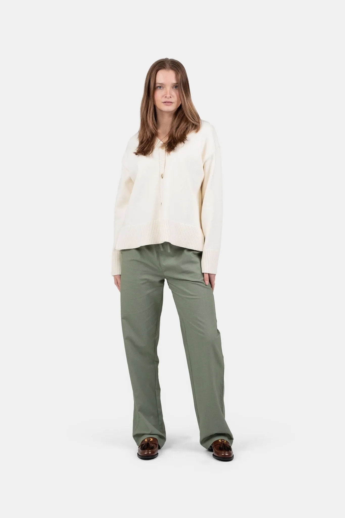 Heavyweight Linen Pants High-waisted Army