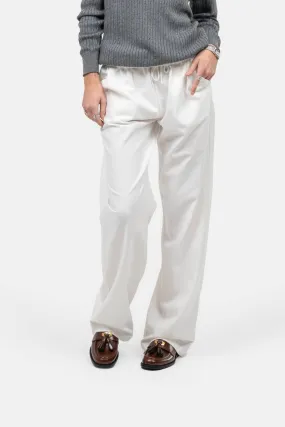 Heavyweight Linen Pants High-waisted White