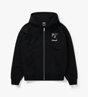 Initial Box Zip Hoodie [Black]