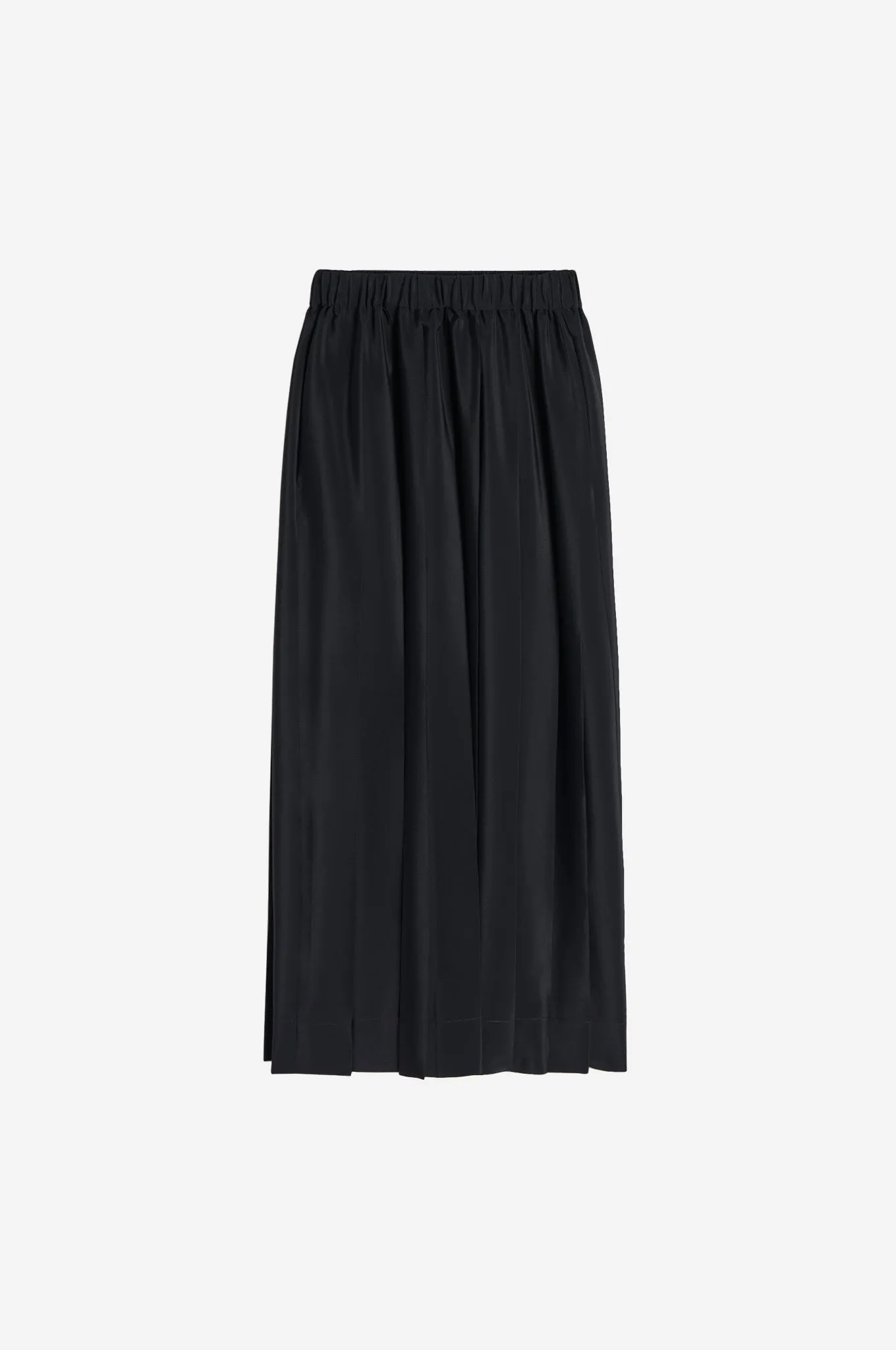 Long Pleated Elasticated Waist Kilt Skirt