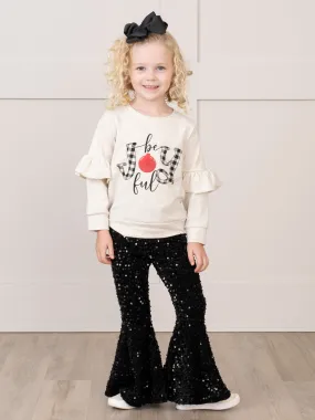 Sequin Bell Bottom Holiday Outfit