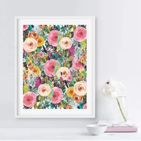 Watercolor Floral Wall Art Canvas Painting Print